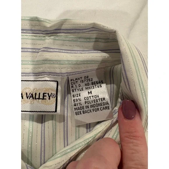 USED VINTAGE NAPA VALLEY EMBROIDERED LONG-SLEEVE BUTTON-UP SHIRT - Picture 6 of 9